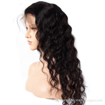 Indian Cuticle Aligned Raw Virgin Hair Loose Deep Natural Color Wigs 13X4 Lace Front Wig with Baby Hair 180% Density Wig